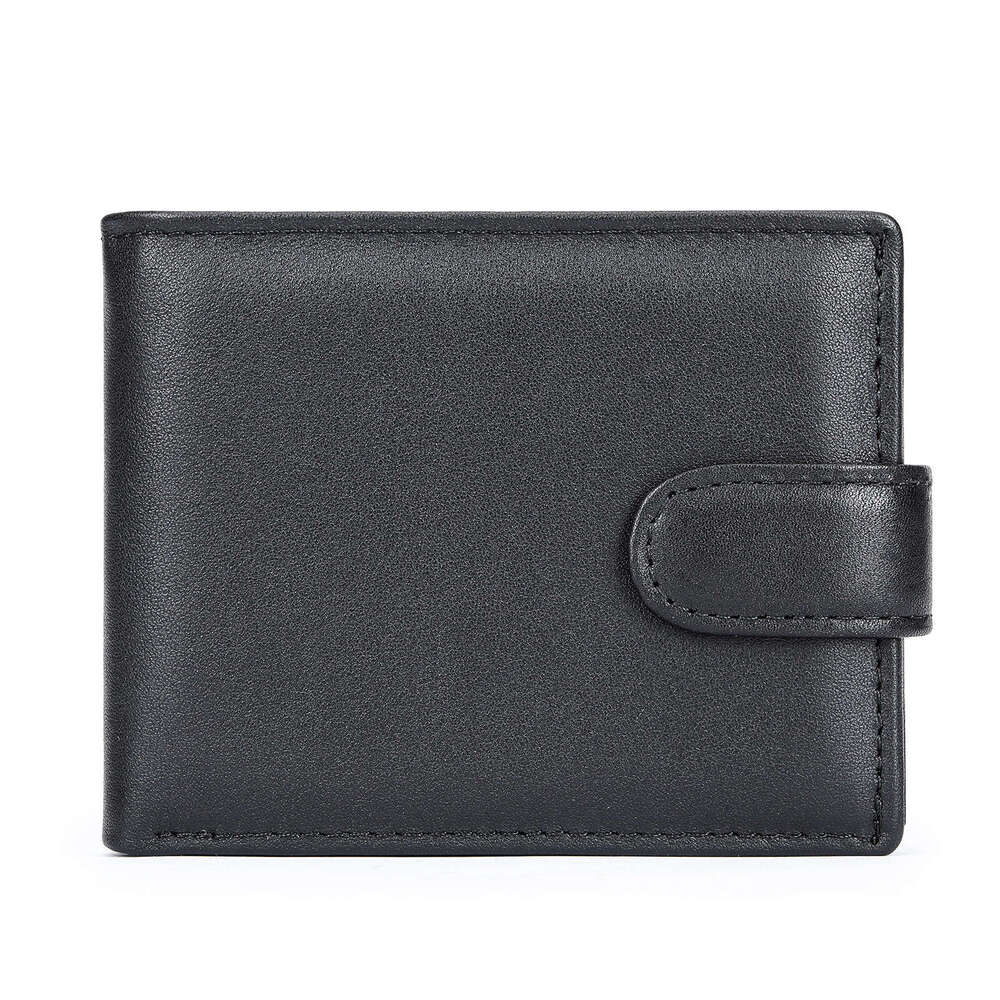 Genuine Leather Men Short Cowhide Driver's License Multi-Functional High-End Men's Money Clip European and American Trendy Wallet