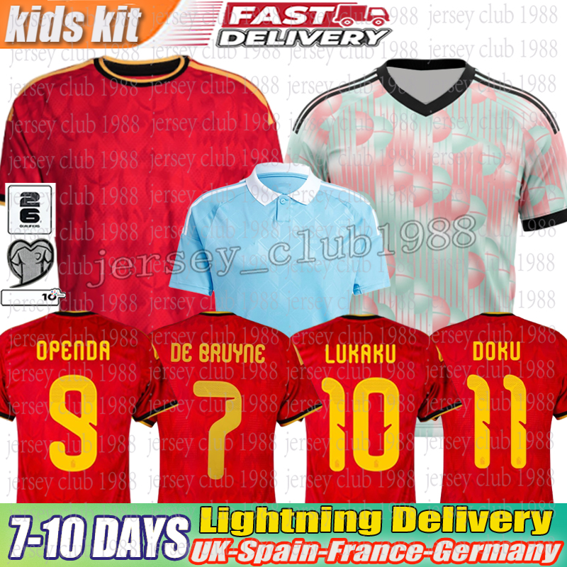 belgium 2026 Soccer Jersey DE BRUYNE Belgium jersey LUKAKU DOKU Modric National Kids Kit CARRASCO TIELEMANS Football Shirt 25 24 belgium football jersey