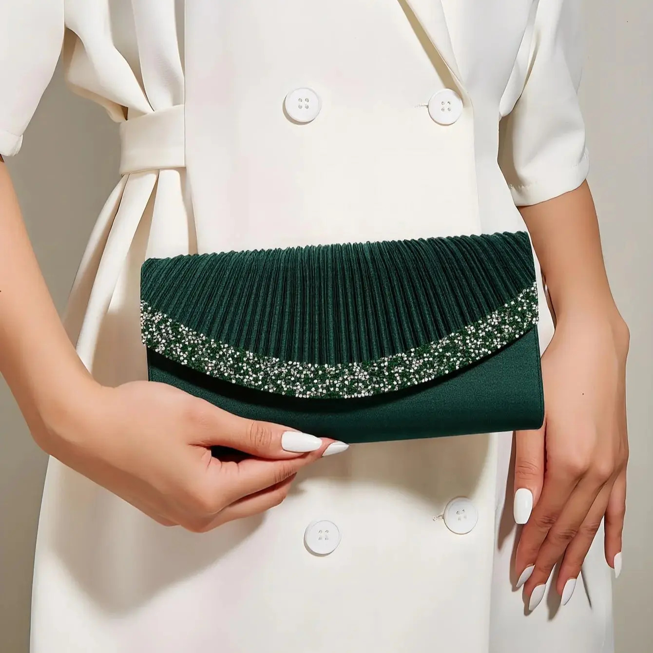 Shiny Evening Clutch Bags Envelope Rhinestones Satin Clutch Bags Shoulder Chain Party Wedding Cocktail Handbags 251231