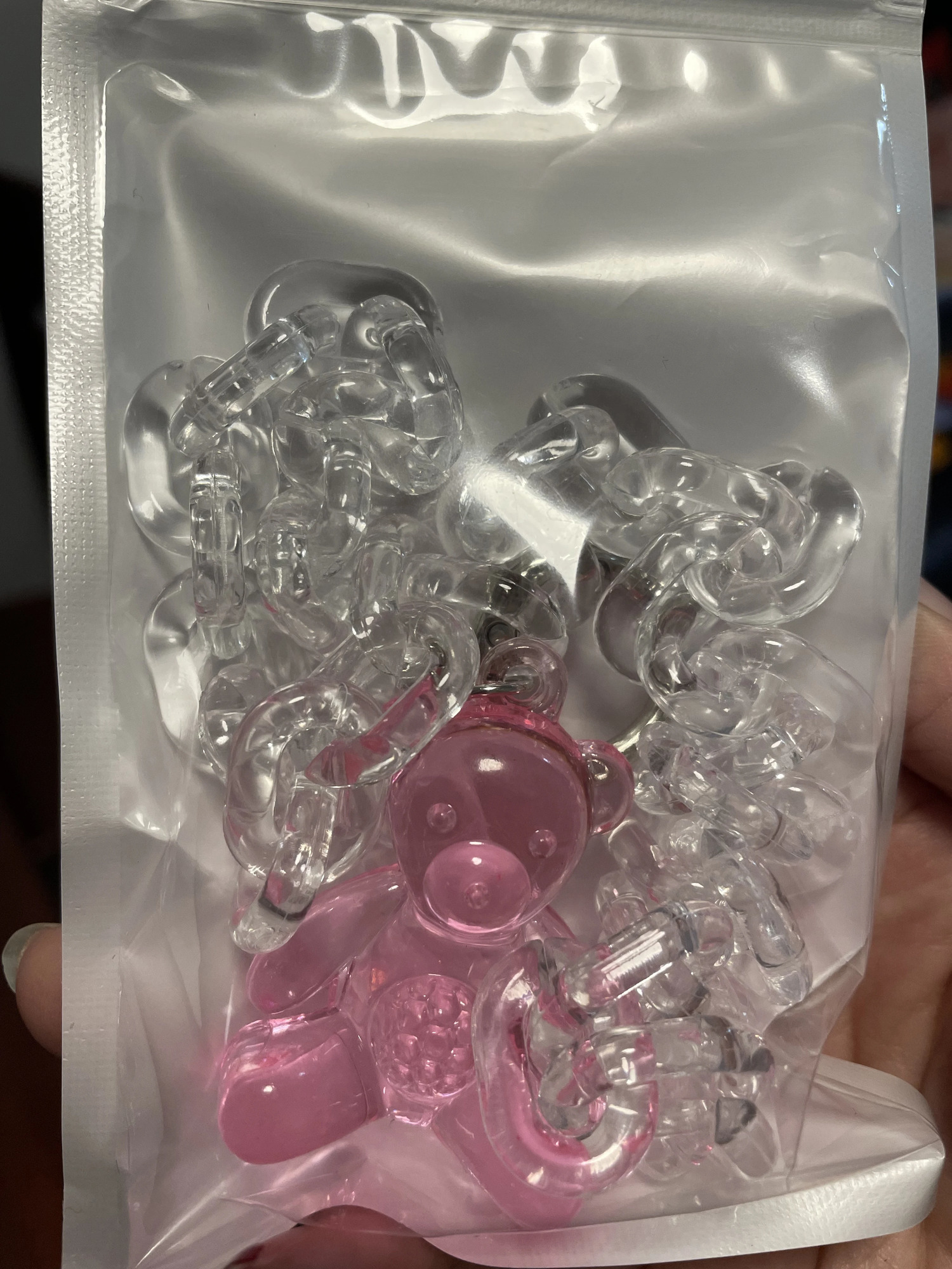 Punk Fashion Cute Transparent Bear Pendant Necklace Personalized Acrylic Chain Cute Small Bear Clavicle Chain for Women Girls 251230