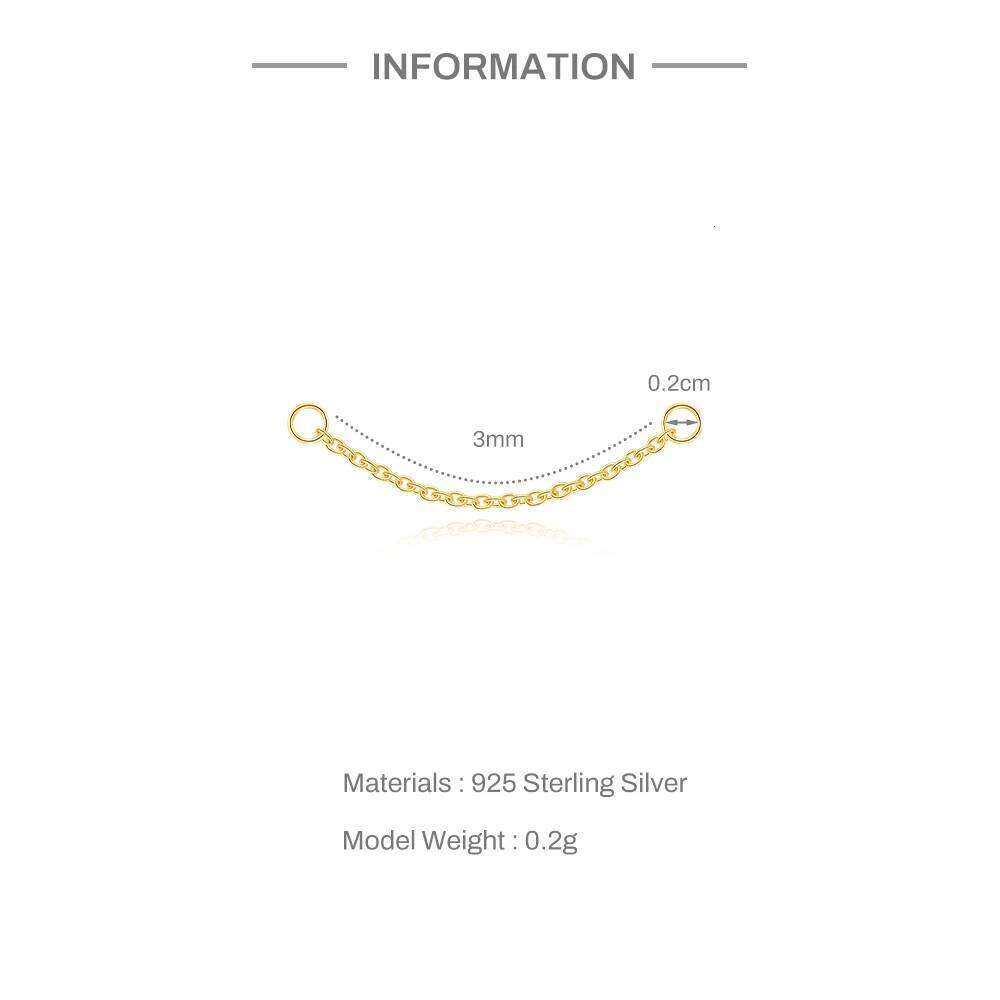 Aide 925 Sterling Silver Fashion DIY Handmake Chain Charms Fit Hoops Piercing Ear Bone Studs Women Stud Earring Jewelry