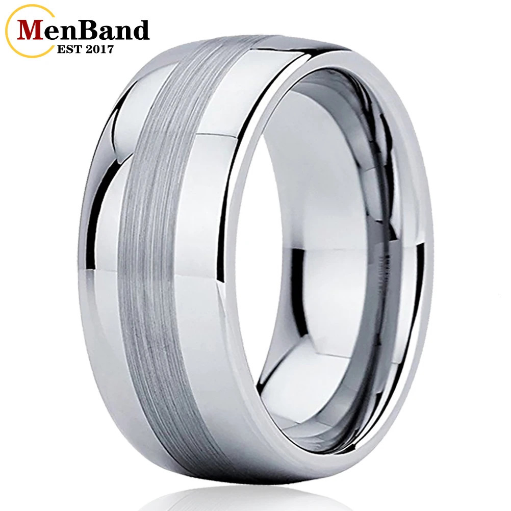 MenBand Jewelry Fashion 8MM 10MM Dome Band Center Brushed Mens and Womens Tungsten Carbide Wedding Ring Comfortable Fit 251230