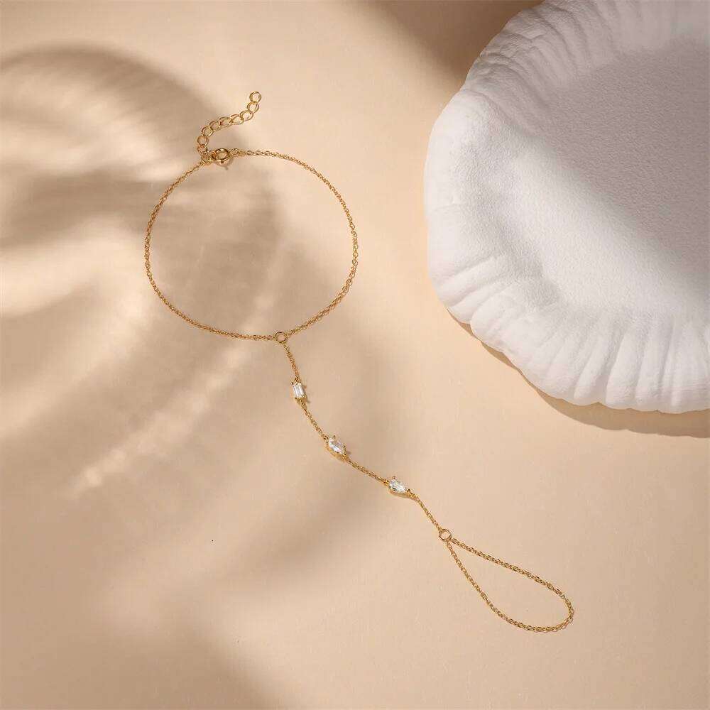 Aide S925 Sterling Silver Octagram Pendant Finger Bracelets Fashion Adjustable Chains Jewelry for Women Star Charm Bracelet