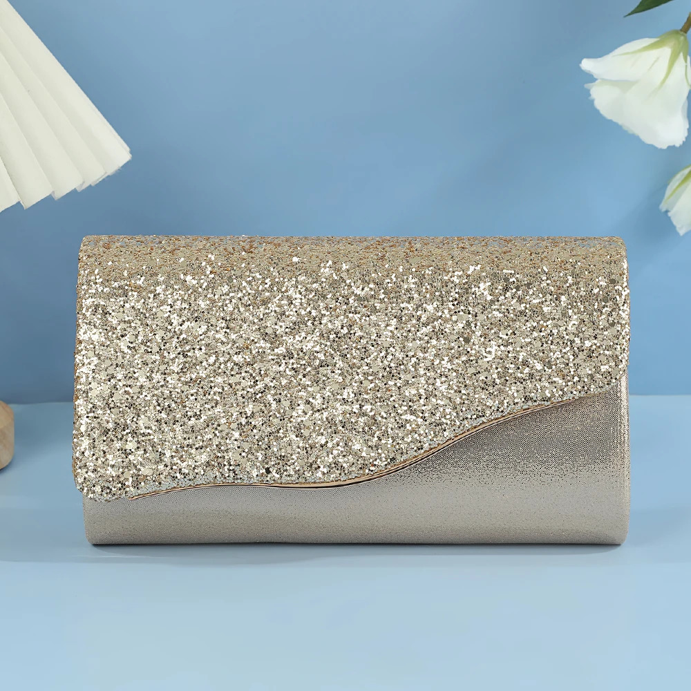 Stylish Monochromatic Handbag for Ladies Evening Dress Bag Metal Strip Embellished Ladies Storage Bag Metal Chain Satchel Bag 251231