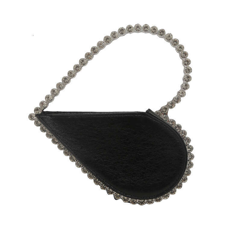 2025 Spring/Summer New Cross-Border Heart-Shaped Clutch with Diamonds, Fashionable and Stylish Women's Evening Bag, Handheld Bag