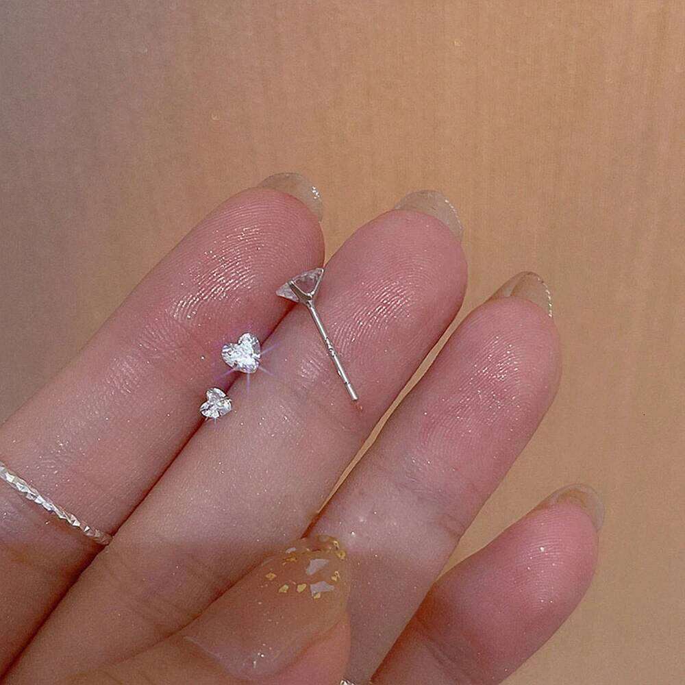Aide 925 Sterling Silver 3pcs Set 3/4/5mm Multi Size Heart Zirconia Chic Stud Earrings For Women 18K Gold Simple Elegant Jewelry