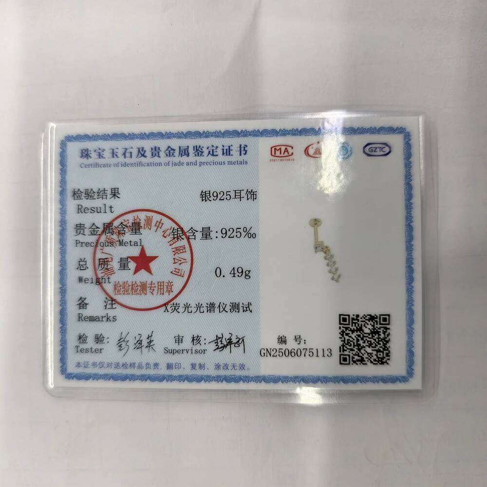 Aide 1pc 925 Sterling Silver Zircon Geometric Piercing Earring for Women Gold Shiny Tassel Stud Earrings Party Wedding Jewelry