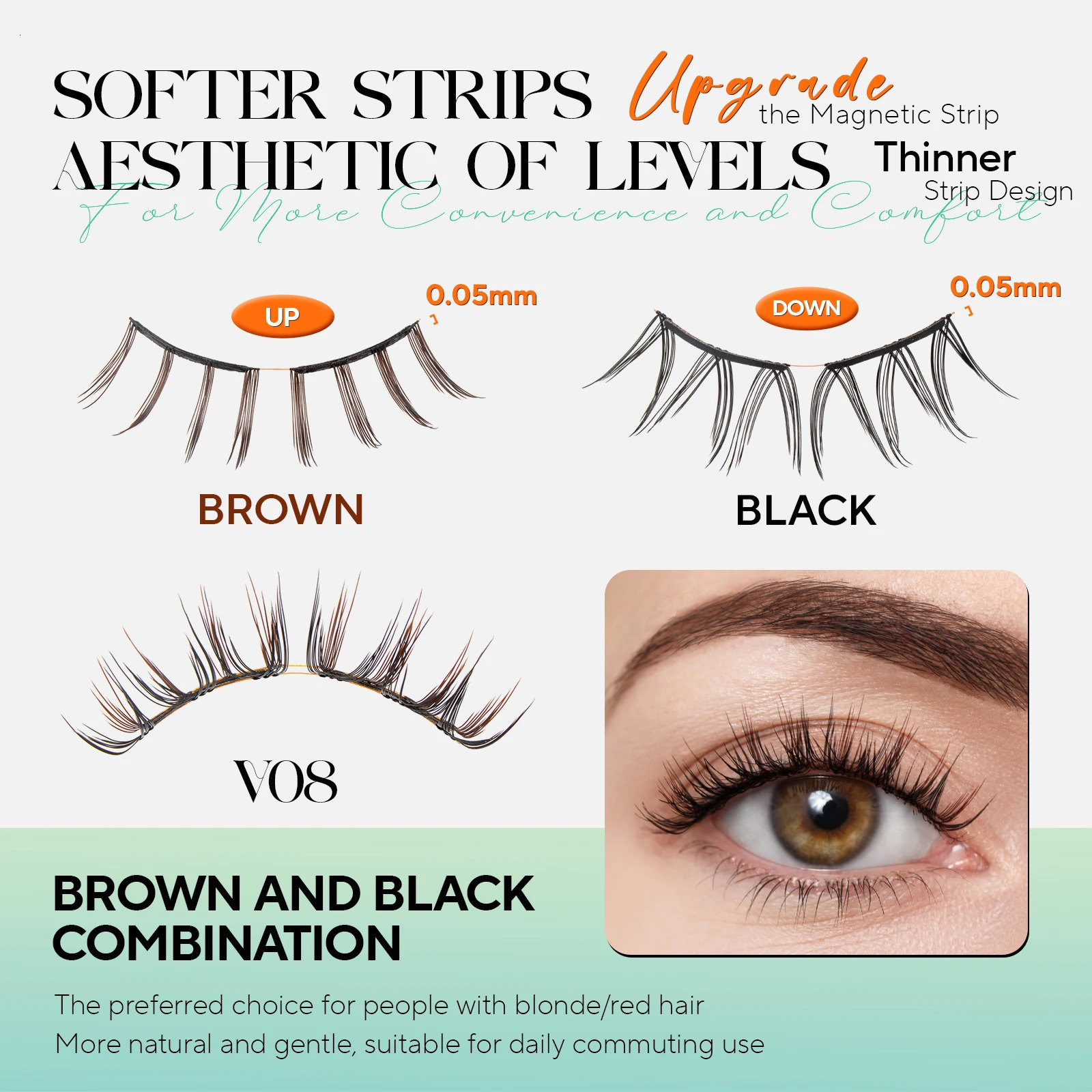 VYRILA Upgrade Magnetic Eyelashes Brown/Black Reusable Soft Magnetic Lash with Applicator Natural Look No Glue Needed Lashes Kit 251231