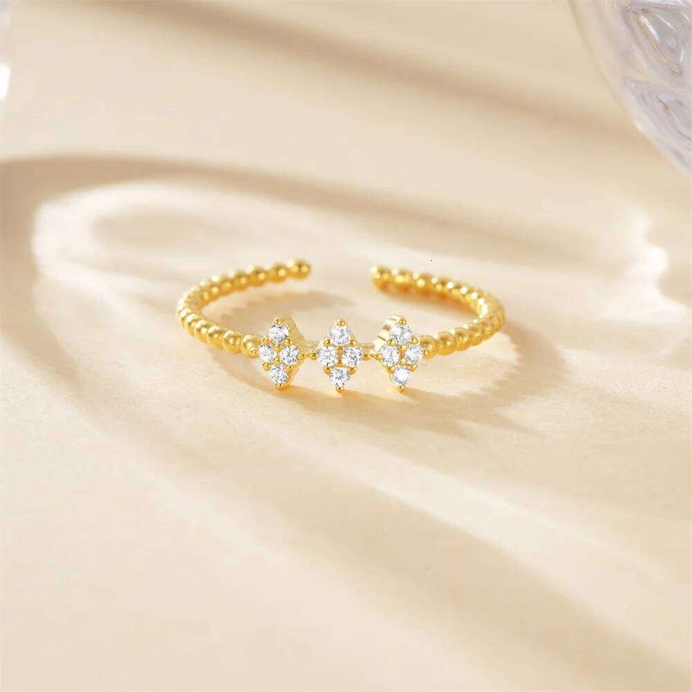 Aide 925 Sterling Silver Hollow Water Drop Wrap Zircon Adjustable Promise Rings For Women High Quality Jewelry Wedding Gift