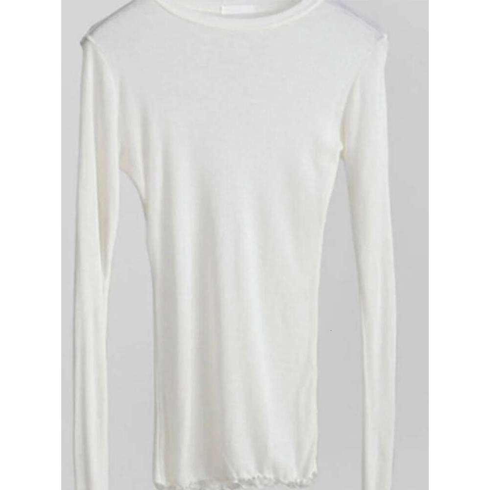 High Quality Plain T Shirt Women Cotton Elastic Basic T-shirts Female Casual Tops Long Sleeve Sexy Thin T-shirt see through