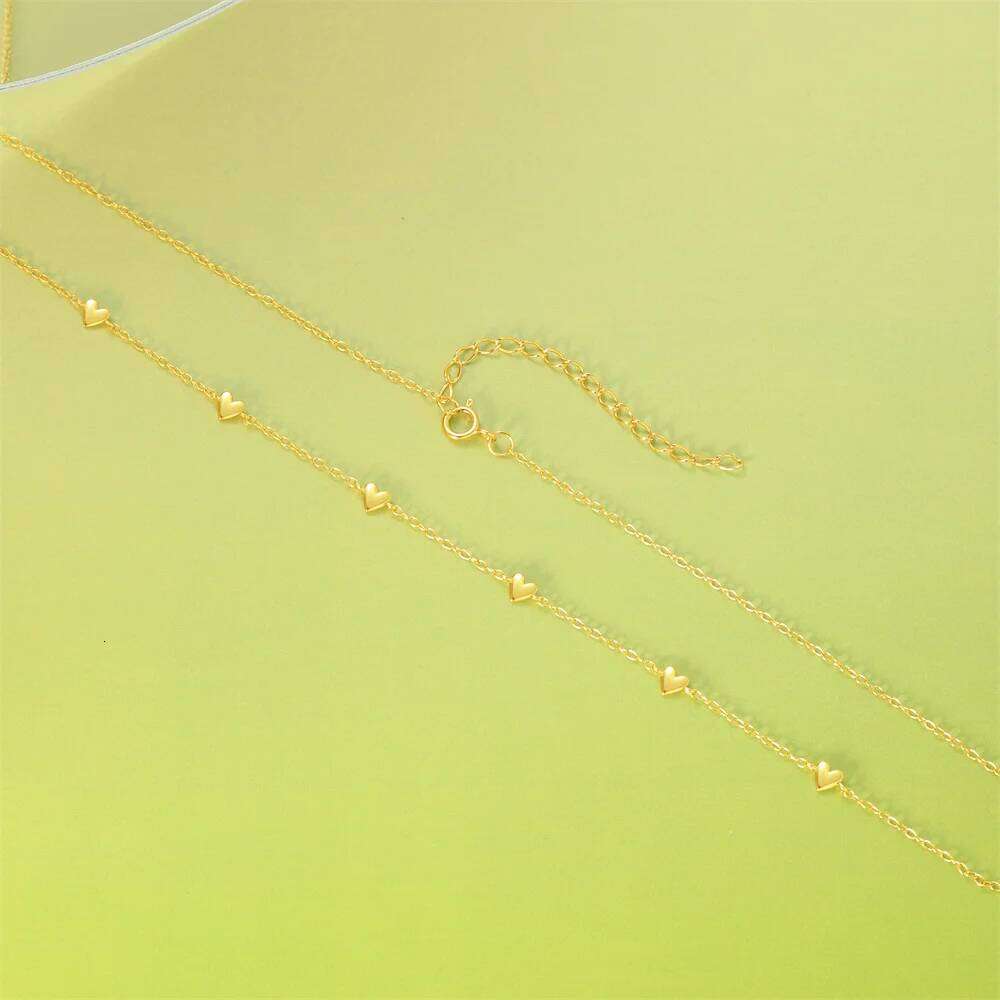 Aide 925 Sterling Silver Heart Charm Necklace Long Choker Luxury Party Anniversary Winter Christmas Jewelry For Women