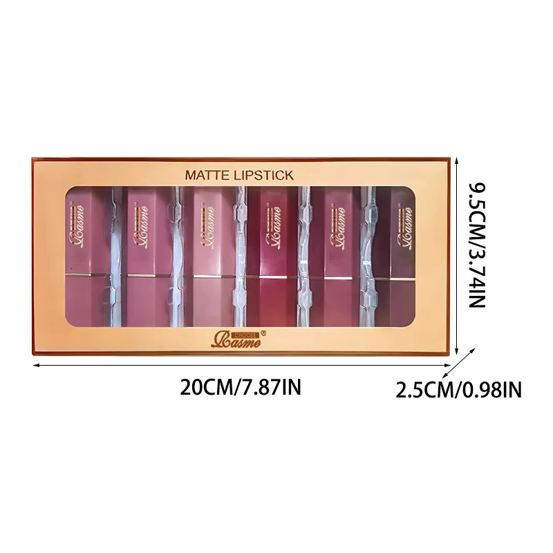 6-Color Matte Lipstick Set Easy To Apply Long-Lasting Smooth Waterproof Lip Makeup 251230