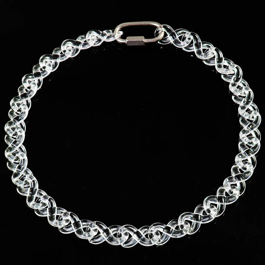 FishSheep Transparent Acrylic Infinity Chain Necklace for Man Women Punk Clear Resin Link Chain Necklace Mens Jewelry Gift 251230