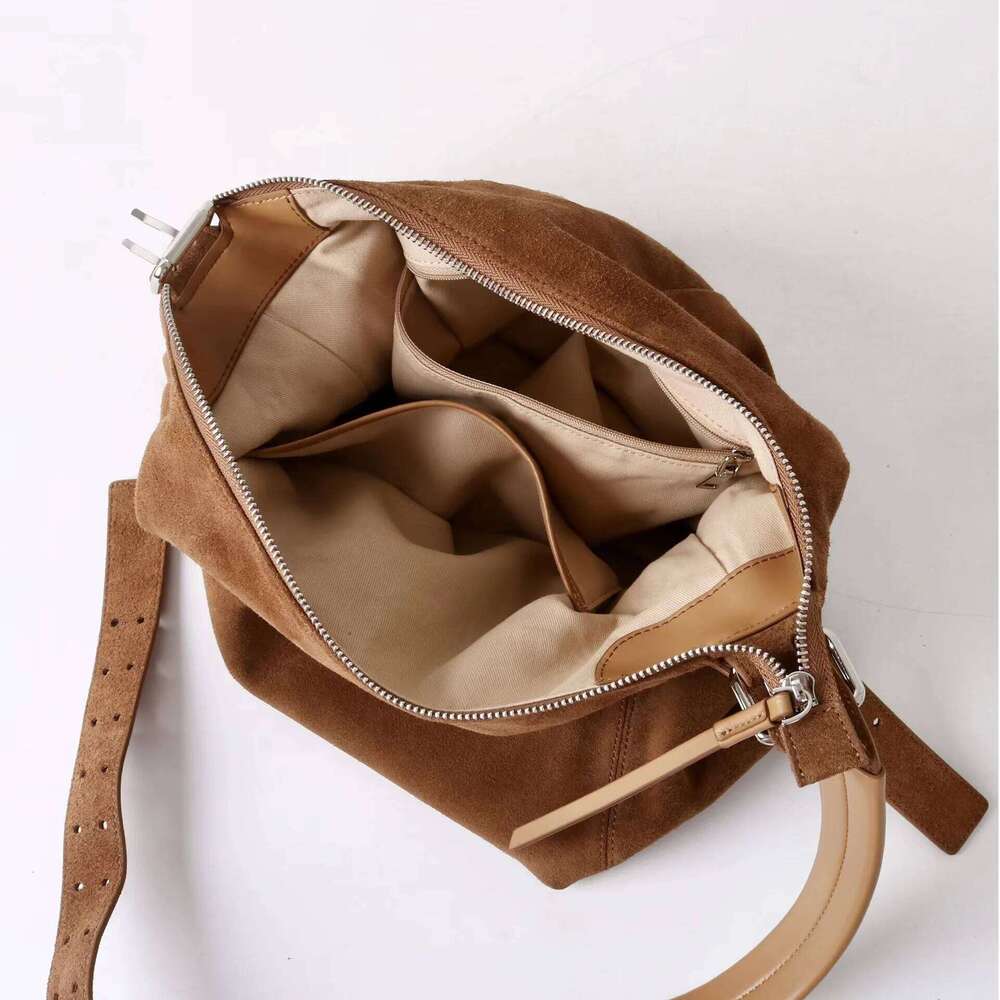 Suede Women's Tote Winter New Niche Design Frosted Cowhide Vintage Casual Bucket Fashion One-Shoulder Crossbody Bag Suotong251222