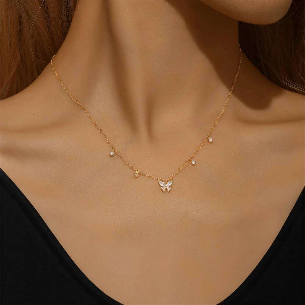 Aide 925 Sterling Silver Flower Zircon Pendant Necklaces for Women Mother's Day Gitf Fine Chain Chokers Necks Jewelry Collars