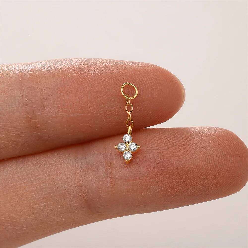 Aide 1pc 925 Sterling Silver Zirconia Chain DIY Charms For Necklace Bracelet Earrings Pendant for Jewelry HandMaking