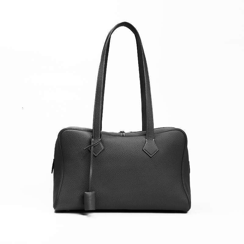 toteBag Shoulder ROSE NOIRE High-End Luxury TC Top Layer Victoria Versatile Crossbody Commuter Genuine Leather Women's Boston Pillow Bag