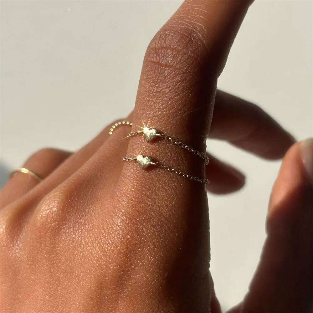 Aide Genuine 925 Sterling Silver Fashion Cute Bowknot Link Chain Rings Adjustable Free Size Rigns For Women Anillos Jewelry