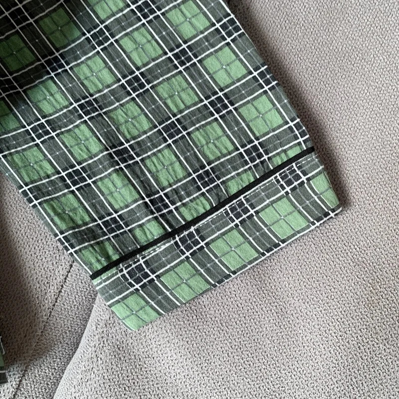 Plus Size Women Plaid Pajamas Set Kawaii Homewear Long Sleeve Two Piece Pajama Loose Sleepwear Outfit Year Gift 251231