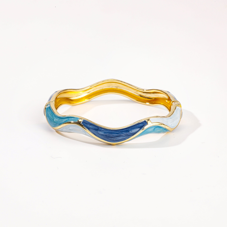 Oval Brushed Open Adjustable Fashion Minimalist Style Elegant Bracelet Light Luxury Retro Personality Jewelry Flowing Sand