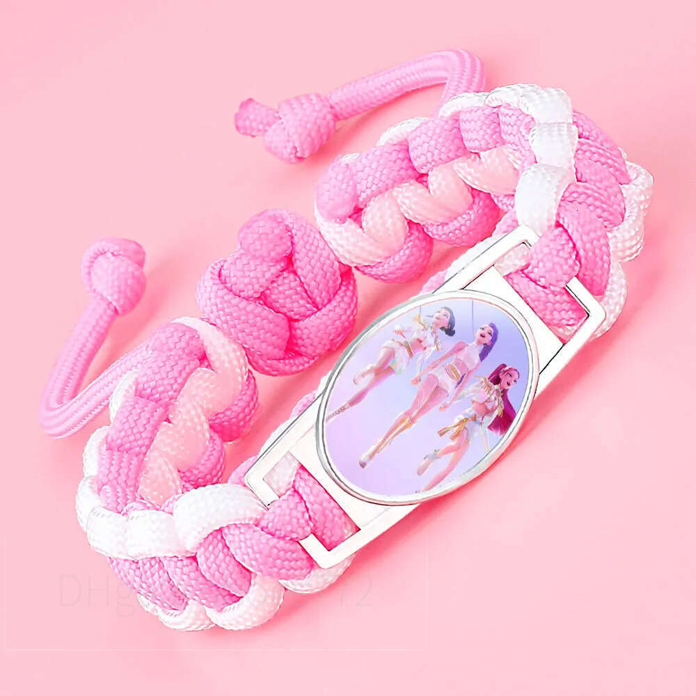 KPOP Huntress Squad Braided Anime Peripheral Crystal Inlaid Colorful Adjustable Rope Bracelet Fashion Jewelry Gift 114893