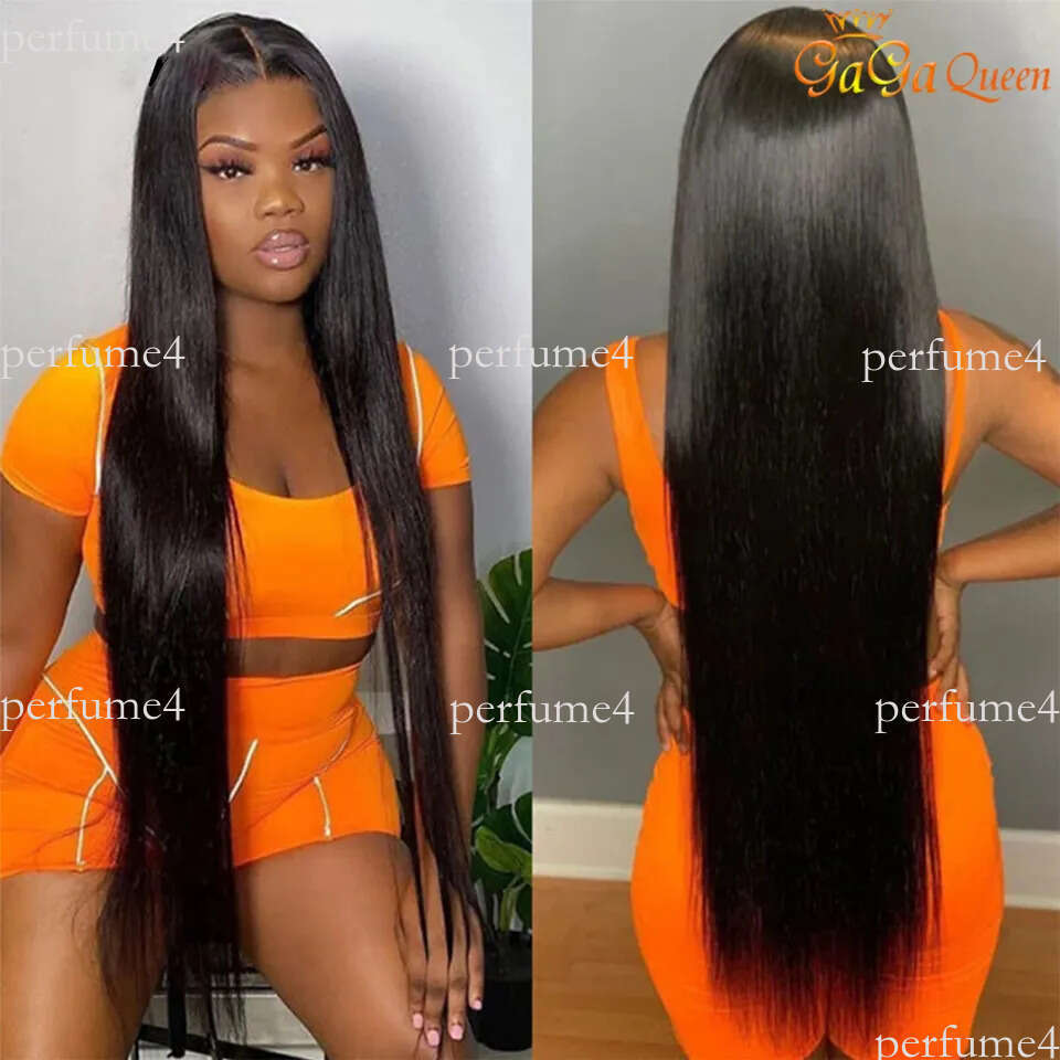 Gagaqueen Front Unprocessed 4x4 Brazilian Lace Straight Human Hair Wigs