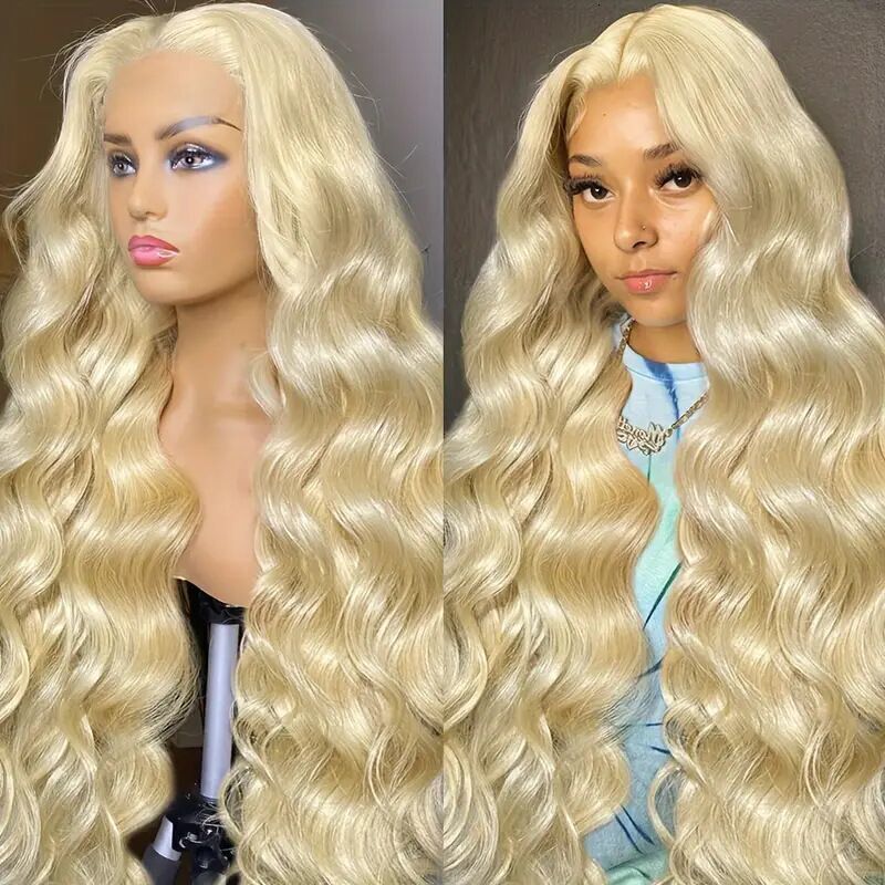 13x4 Lace Front Brazilian Hair Body Wave Natural Black Remy Hair Transparent Lace Bleached Bangs for Women Medium Length Wigs