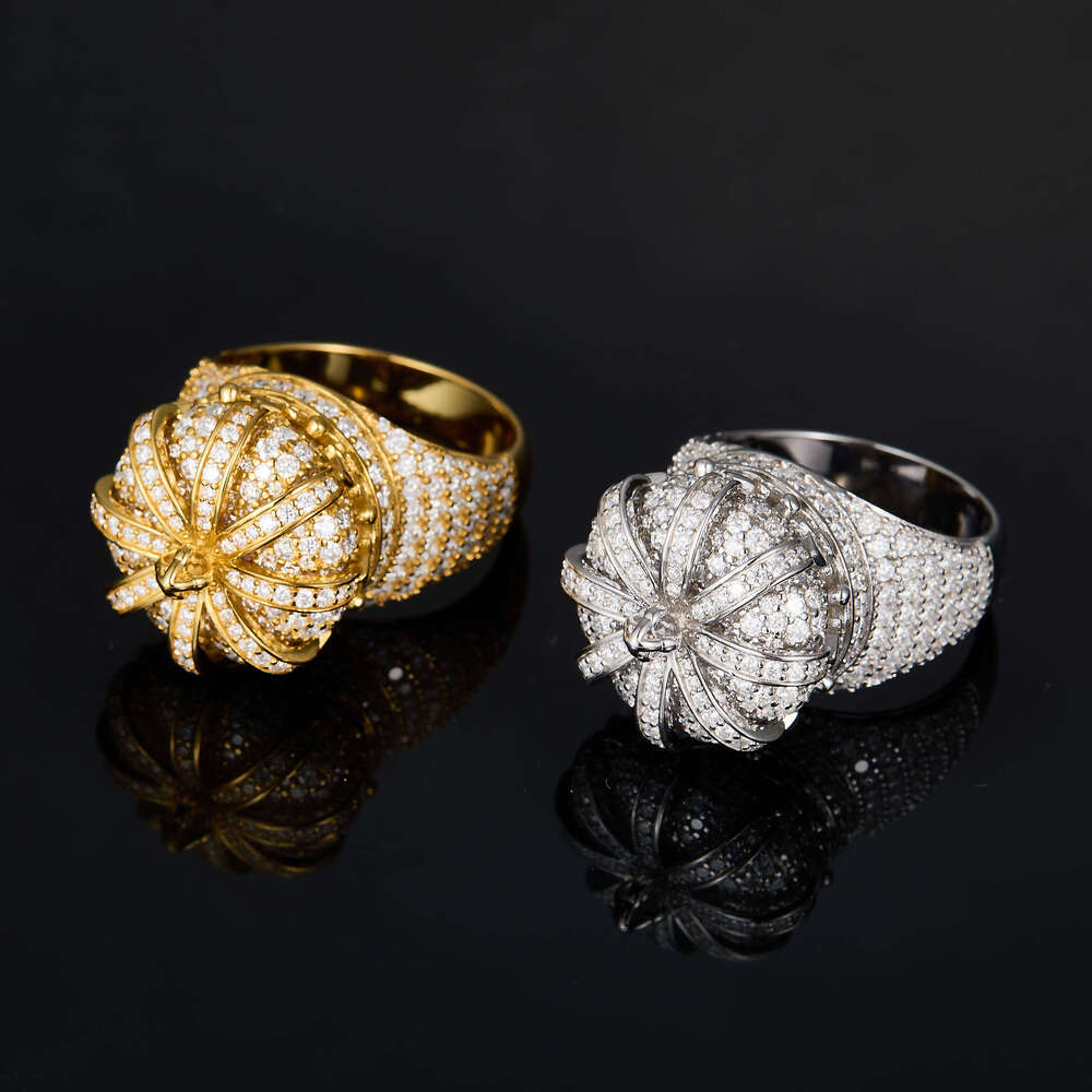 Wholesale Factory Style Vvs Rings 925 Silver Ice Out Cross Moissanite Hip Hop Ring
