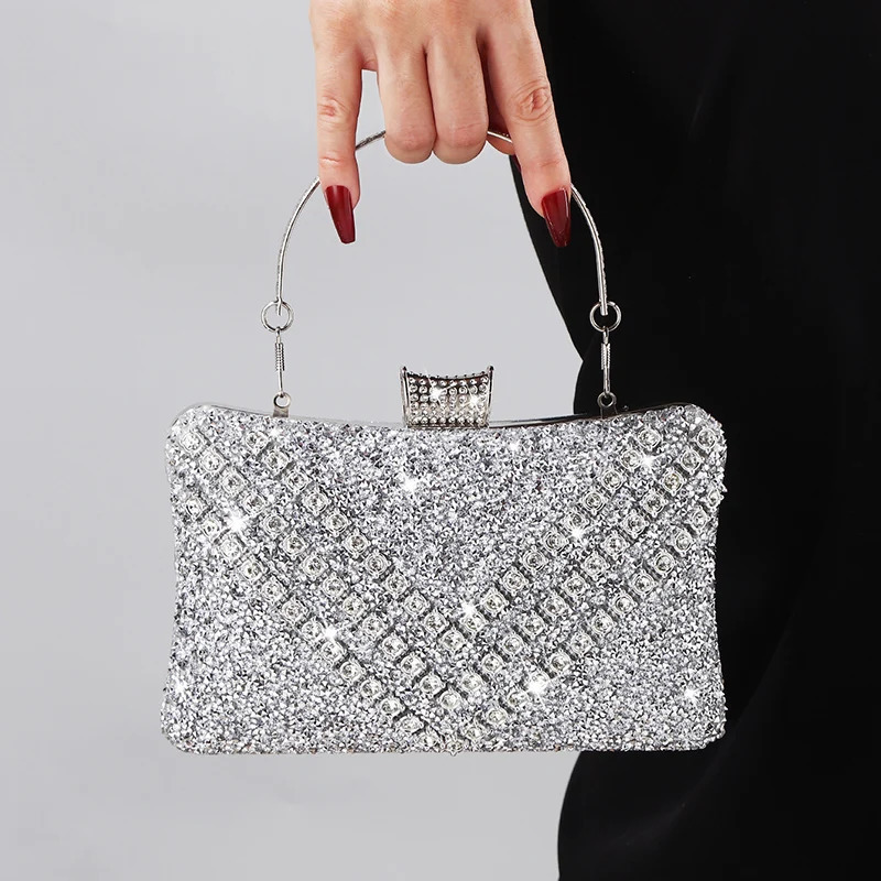 Bling Sequin Full Diamond Clutch Bag Sparkling Rhinestone Evening Bag Chain Banquet Wedding Dress Bridal Dinner Bag Women 251231