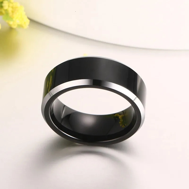 Vnox Black 8mm Real Tungsten Carbide Rings for Men Party Jewelry Simple Smooth Size 7 8 9 10 11 12 251230