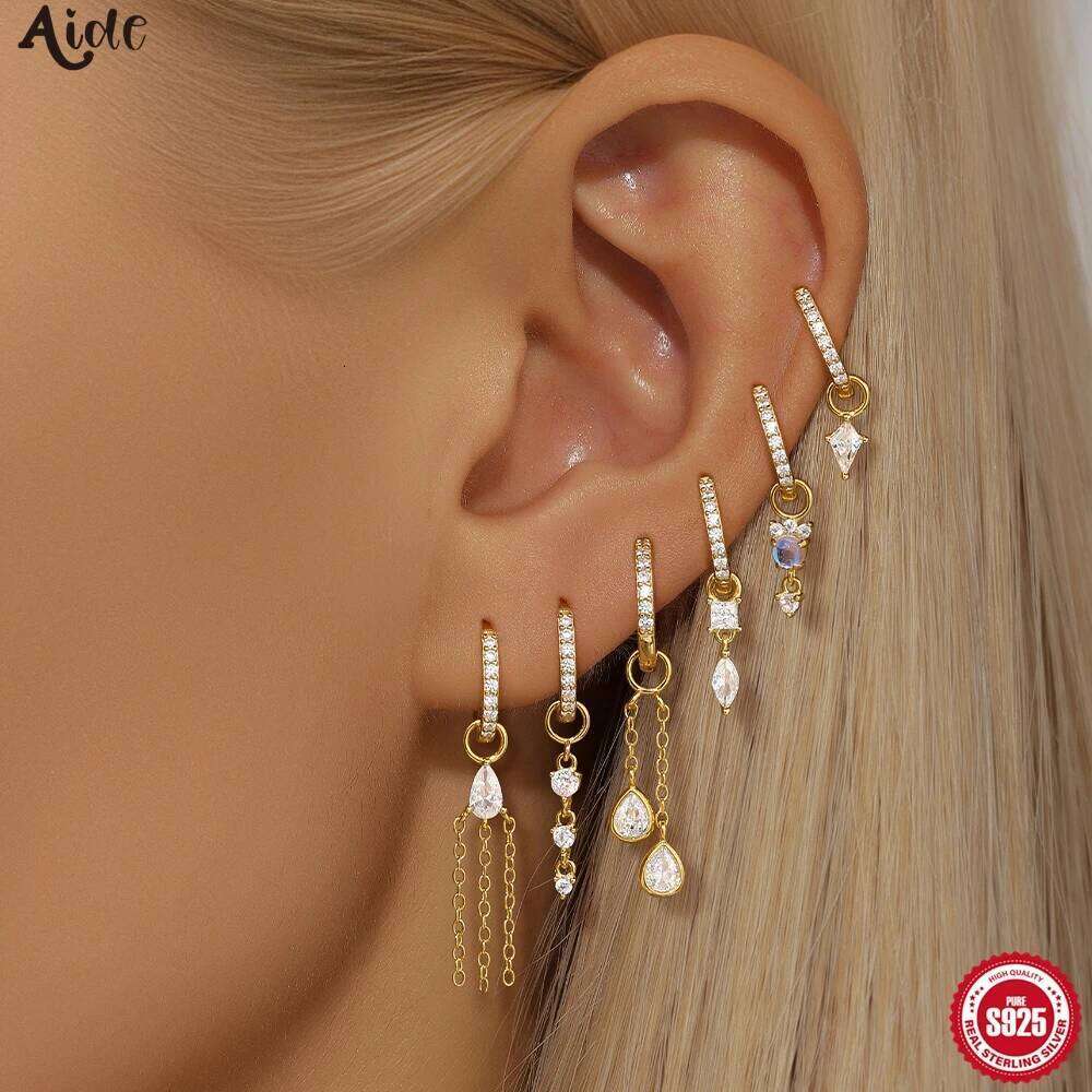 Aide 925 Sterling Silver 1pc Opal Stone CZ Charm Beads Pendant Fit Necklace Earring Bracelets For Women DIY Fine Jewelry