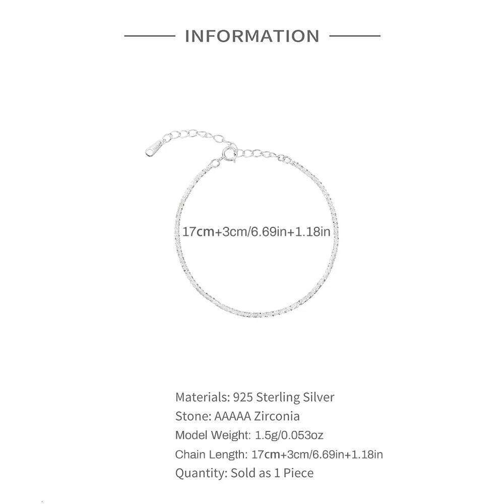 Aide 925 Sterling Silver Sparkling Lock Chain Bracelet For Women Luxury Minimalist Jewelry Adjustable 17+3cm Wedding Party Gift
