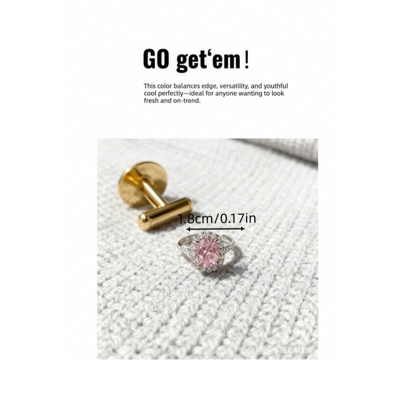 Romantic Pink Crystal Ring Valentine's Day Flash Sale Shiny Jewelry Pick