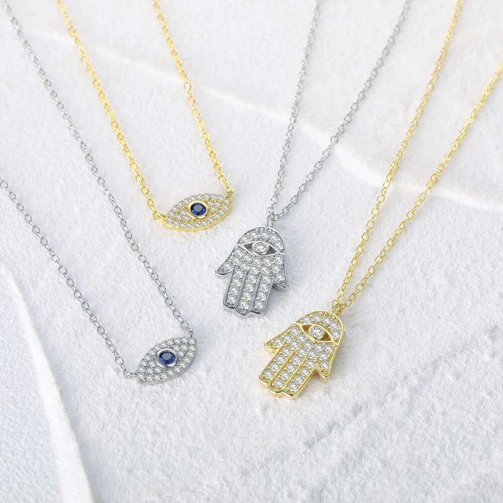 Aide 925 Sterling Silver Korean Fashion INS Evil Eye Diamond Pendant Necklace For Women Girls Gifts Party Fine Jewelry Collares
