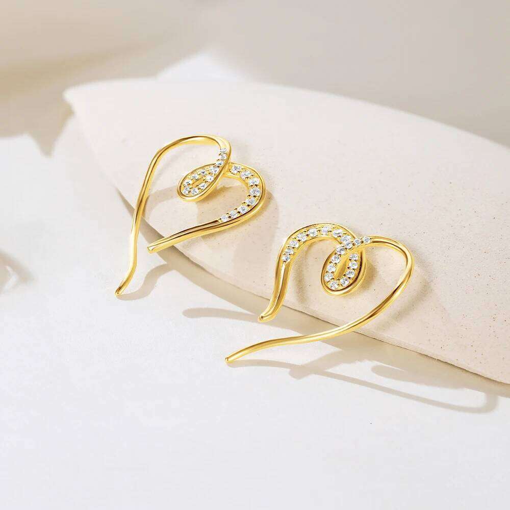 Aide 925 Sterling Silver Big Love Heart Zircon Stud Fashion Special Design Korean Earrings For Women Birthday Jewelry