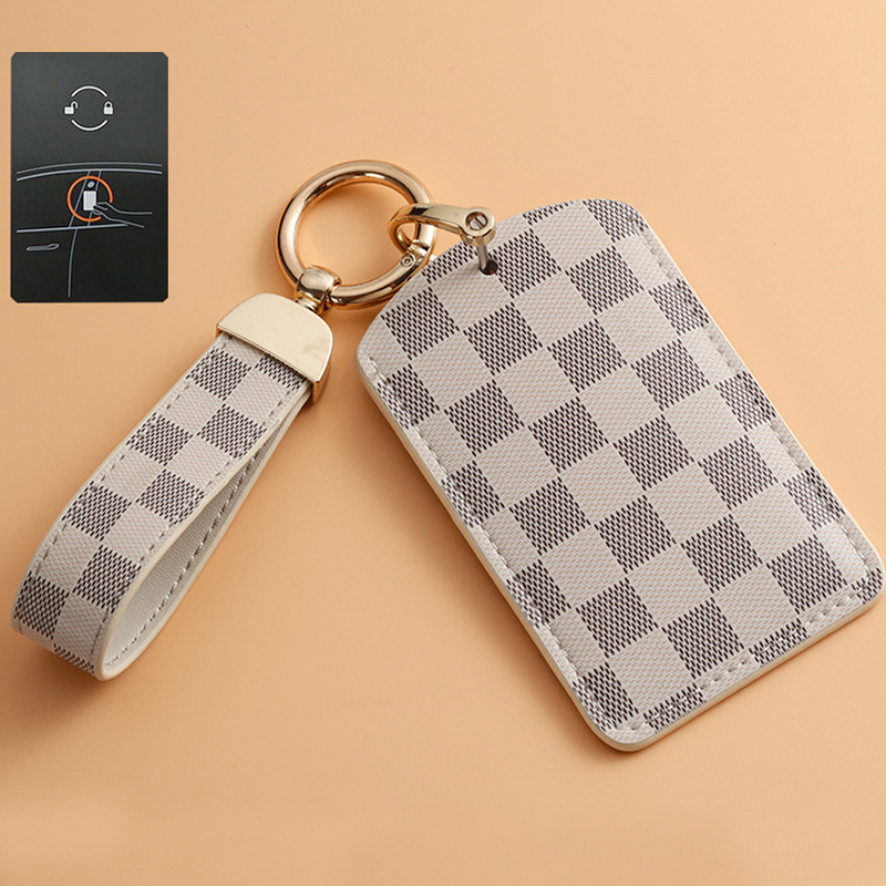 Leather Bear Charm Creative Factory Direct Wholesale Fashion Bag & Car Keychain for Tesla Model 3/Model S/X/Model Y Luxury Key Cover & Holder