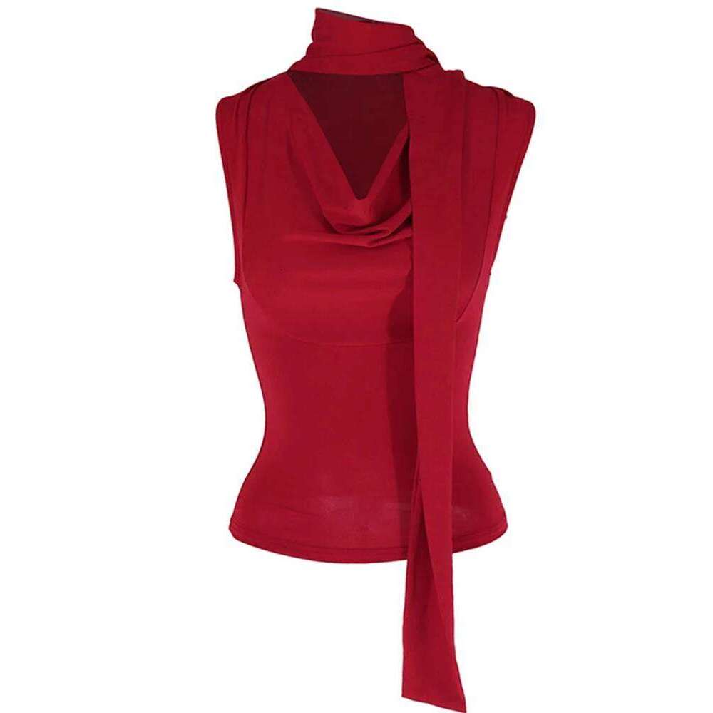 Solid Summer New Women Sexy Sleeveless V-Neck Lady Top Fashion Bandage Streetwear Casual Slim Tank Elegant Knitted Clothing