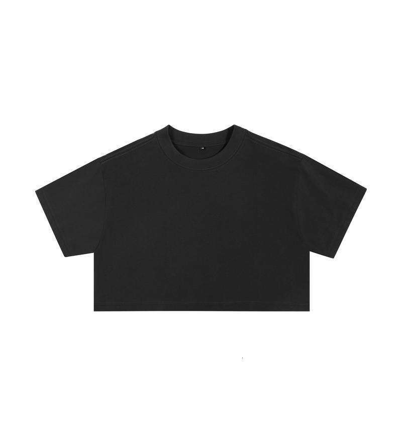 Pure Cotton 210g High Waist Crop T-Shirt for Women Loose Yoga Fitness Sleeve Short Sports Top Hot Girl Outfit Versatile