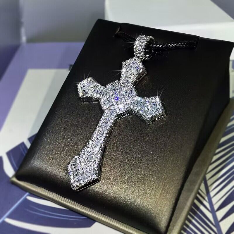 Luxury Brand Designer Jewelry European And American Hip-Hop Disco Trendy Zircon Cross Pendant Necklace Fashion Unisex Jewelry Wholesale
