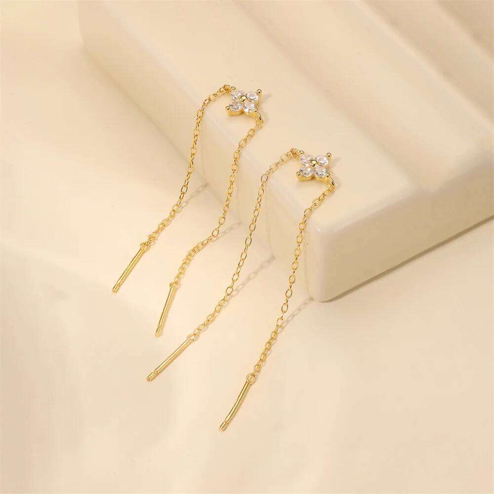 Aide 925 Sterling Silver S-type Ear Wire 18k Gold Color Earrings New Light Luxury Drangles Earring for Women Pendientes