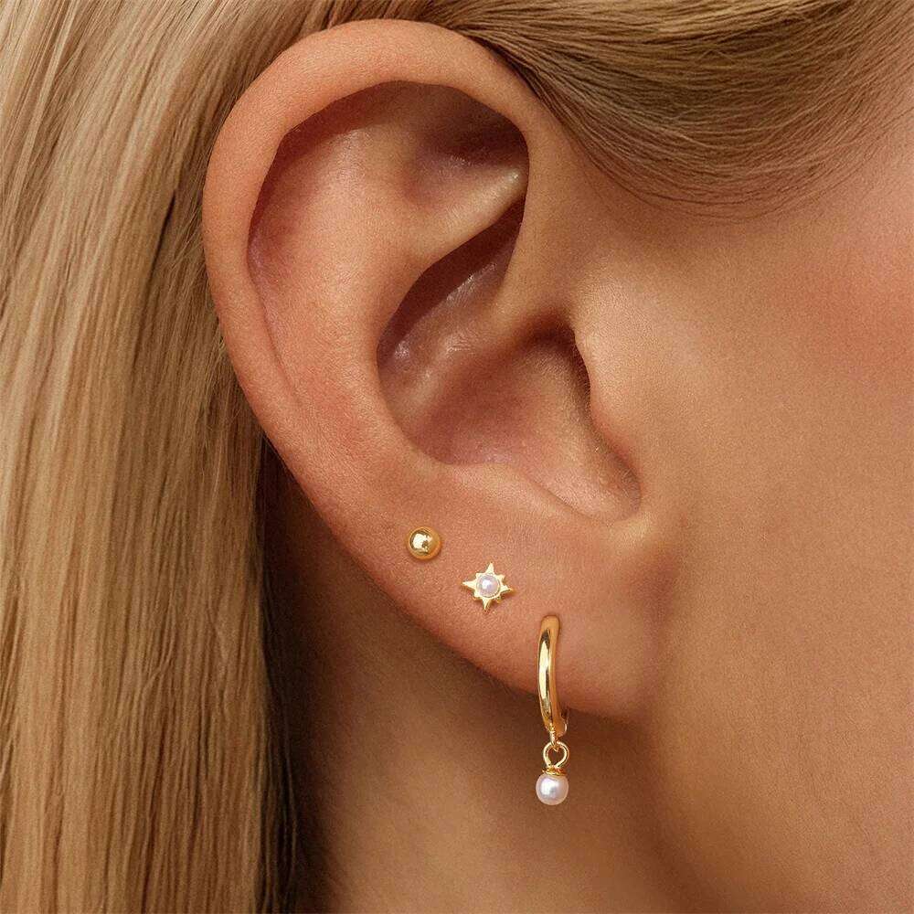Aide 925 Sterling Silver Opal Star Flower Earring Elegent Jewelry For Women Wedding Engagement Gift Sparkling Ear Studs Set