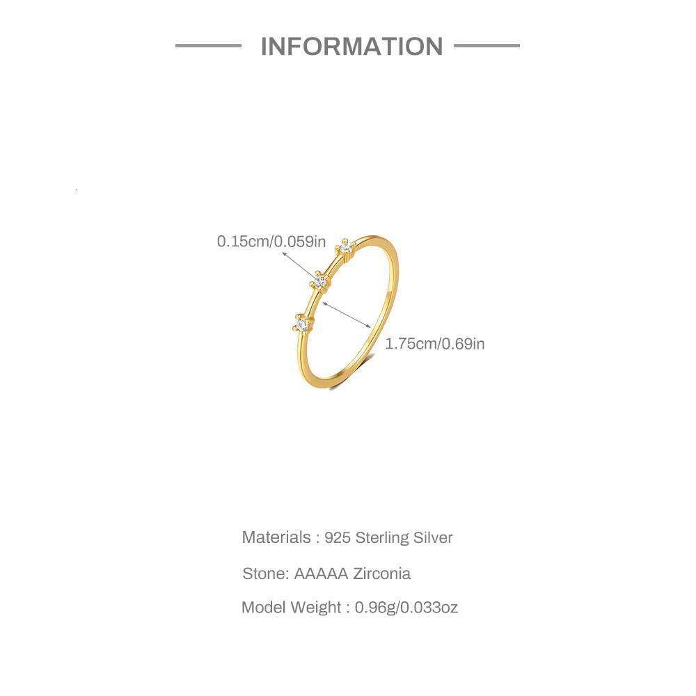 Aide Tiny Delicate Micro Pave Zircon Rings For Women 925 Silver Trendy Chic Crystal Daily Dating Women's Stackable Ring Jewelry
