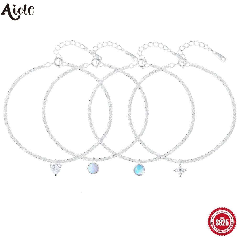 AIDE Real 925 Sterling Silver Sparkling Starry Sky for Women Shiny Lucky Zircon Bracelet Homme Wedding Party Jewelry