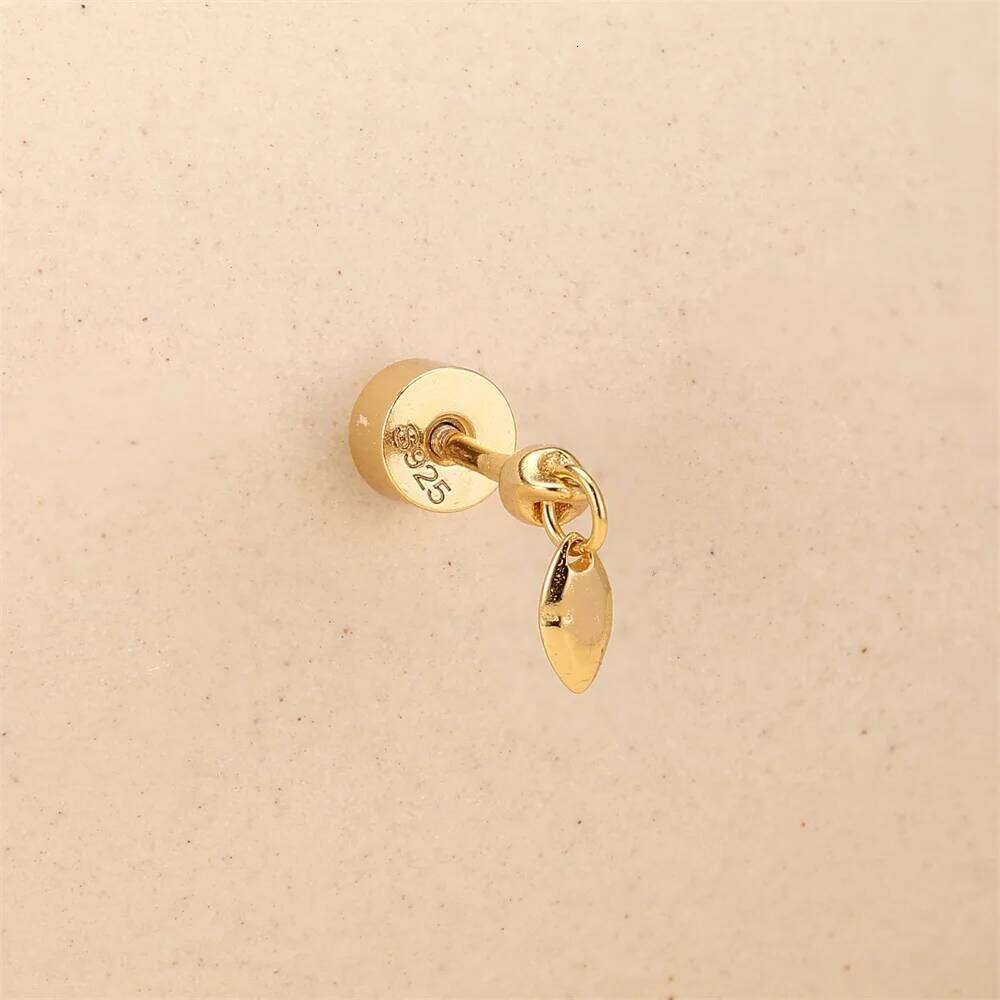 Aide New Design Thick Bottom Threaded Labret Stud Earrings for Women 925 Sterling Silver Piercing DIY Fine Jewelry Pendientes