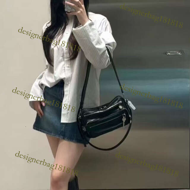 designer bag Ins Celebrity Style Genuine Leather Zipper Multi-Pocket Handbag Trendy Fashion Large Capacity Shoulder Crossbody Bag