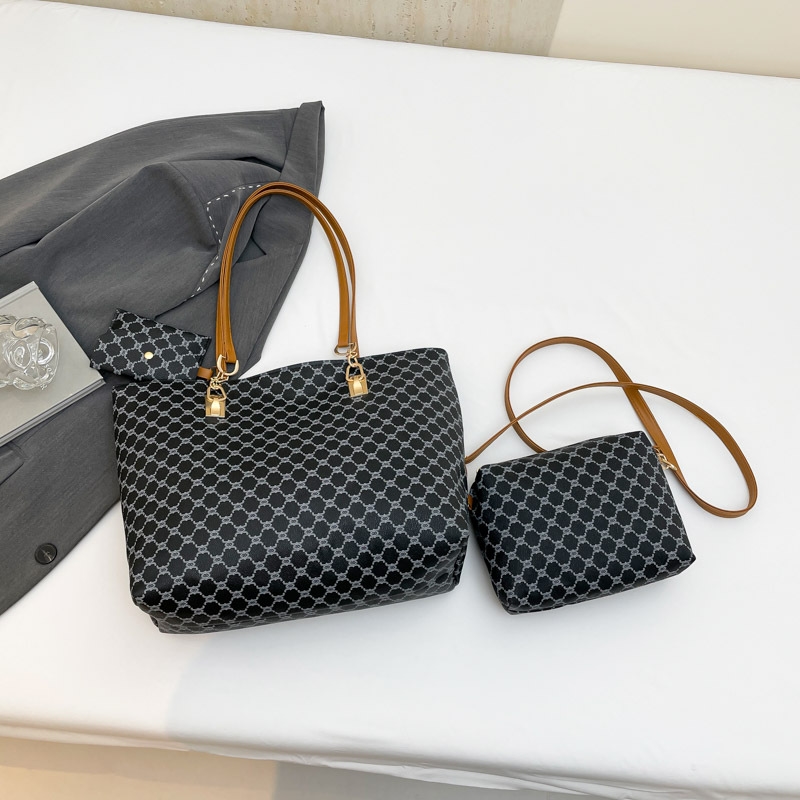New Design bags, European and American new capacity, foreign trade single-shoulder bag, three-piece set, mother-and-child bag, commuter tote bag Free 
