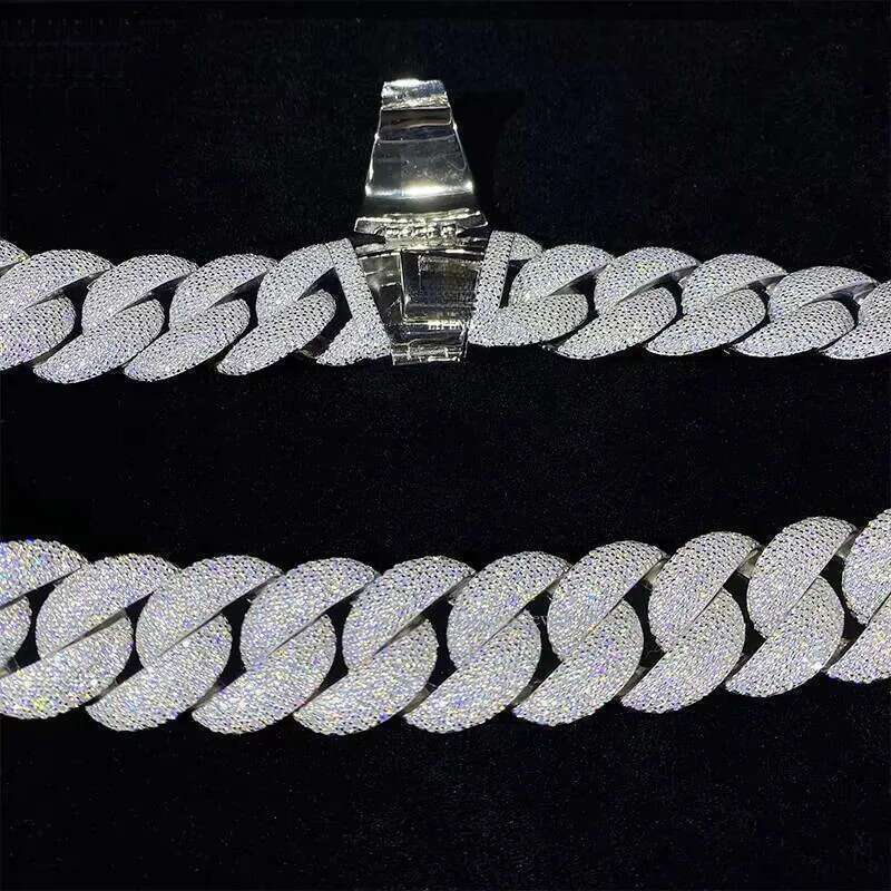 23mm High Quality Hip Hop Jewelry Big Cuban Link Chain Custom Mens Necklace Iced Out VVS Moissanite Diamond With Gra Certified aa