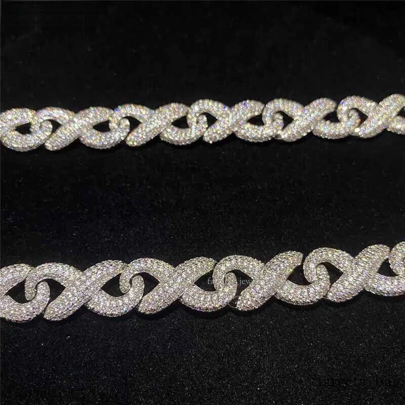 bracelet necklace mossanite Full Iced Out Classic Box Clasp Moissanite Link Fine Hip Hop Men Jewelry Cuban Necklace Bling Dia Chain Free of charge del