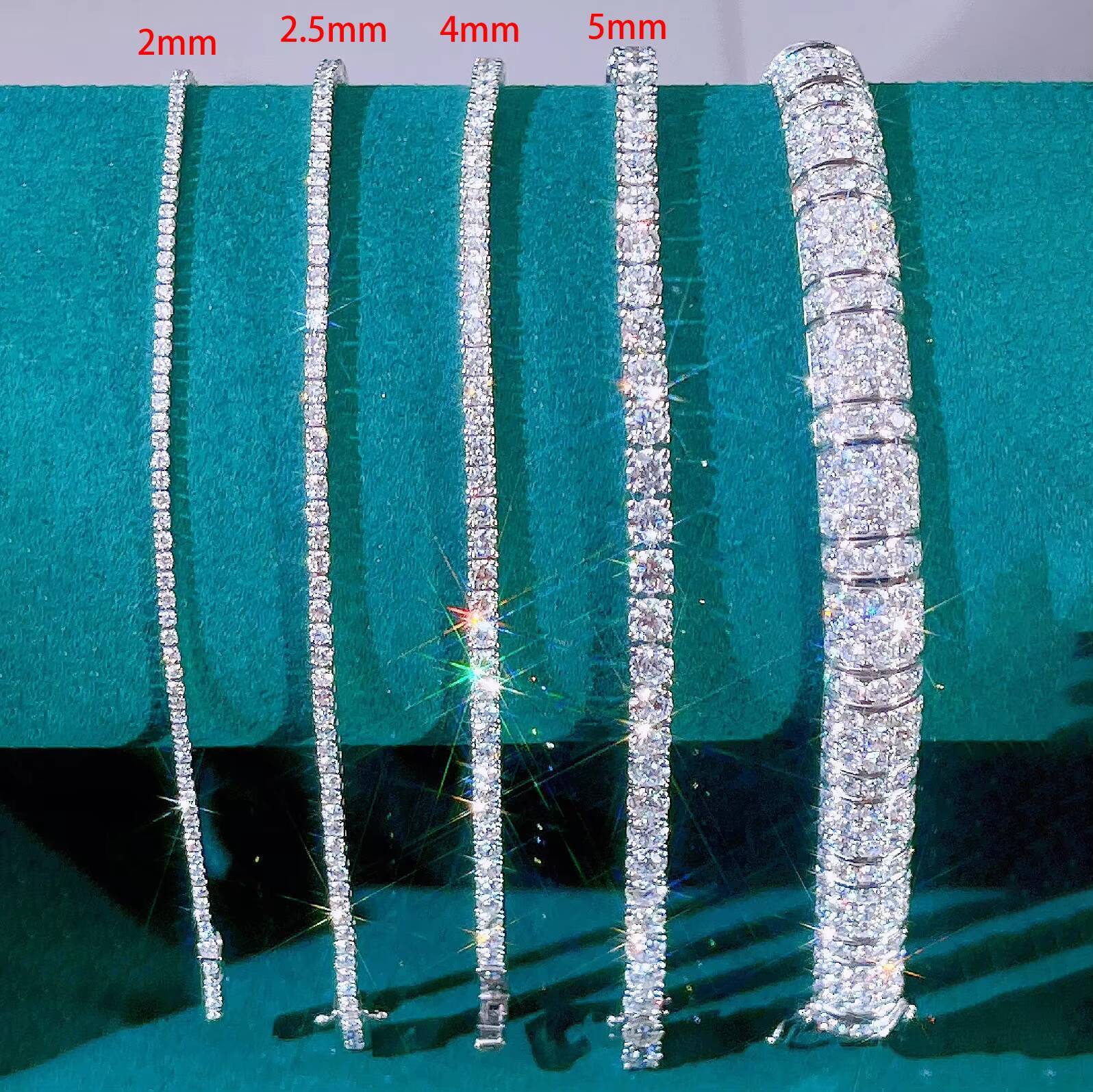 Moissanite Jewelry 925 Sterling Silver Diamond Gemstone Bracelet Custom Moissanite Charm Tennis Bracelet Women