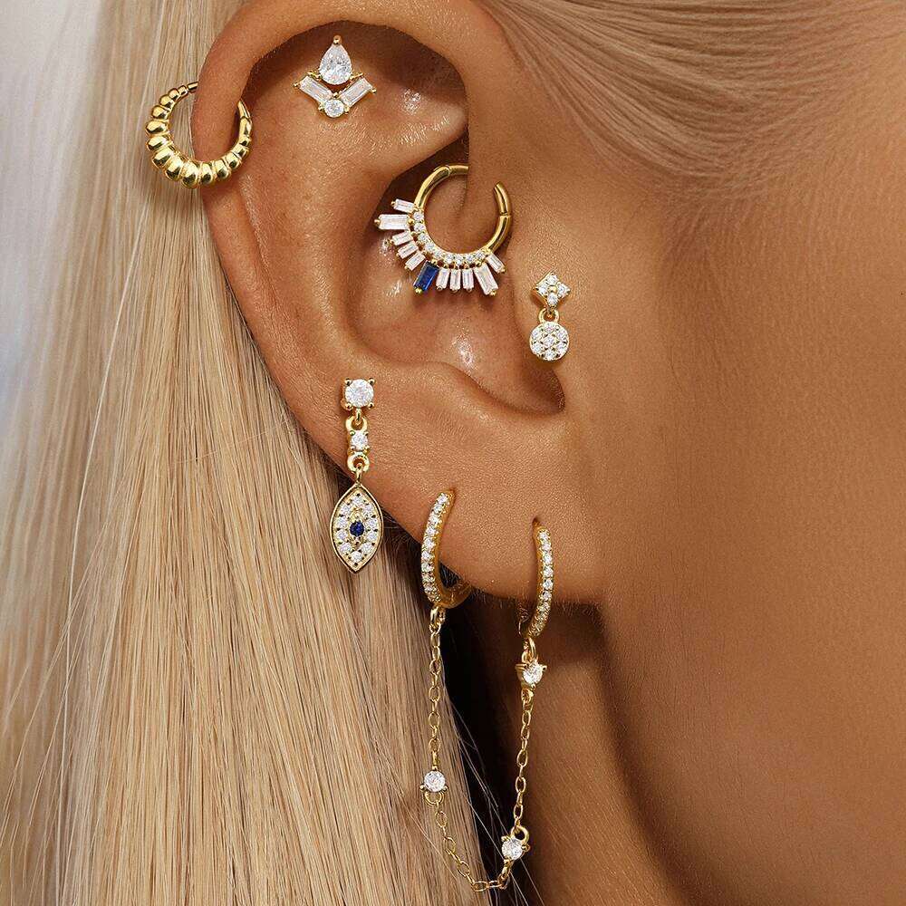 Aide Single 1pc 925 Sterling Thread Labret Cartilage Tragus Helix Studs Silver Color Lobe Piercing Upper Earrings